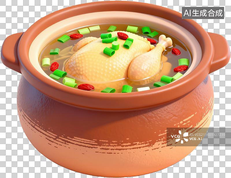 【AI数字艺术】砂锅鸡汤滋补养生汤图片素材