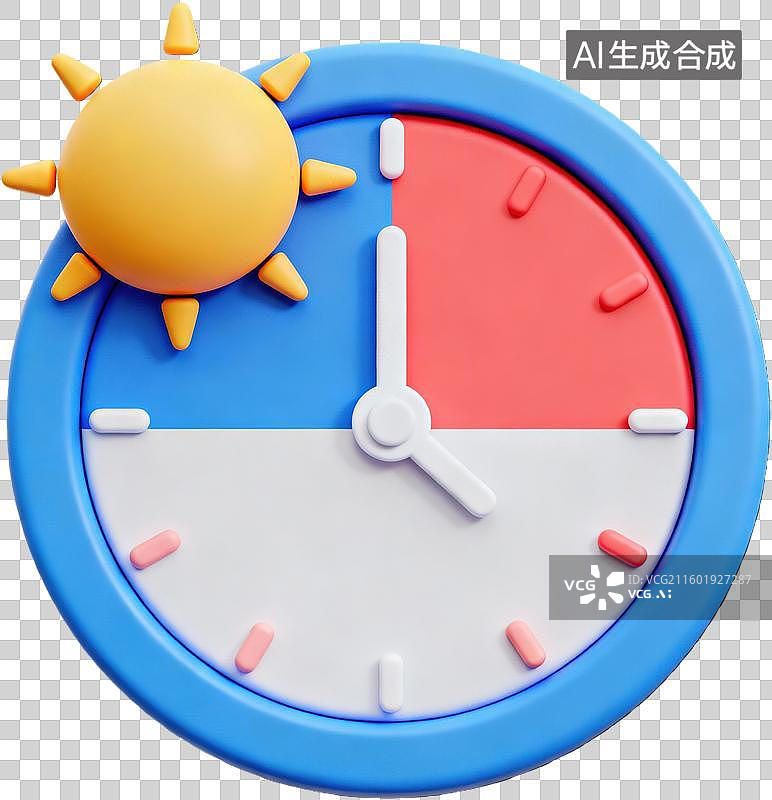 【AI数字艺术】时钟太阳时间管理图片素材