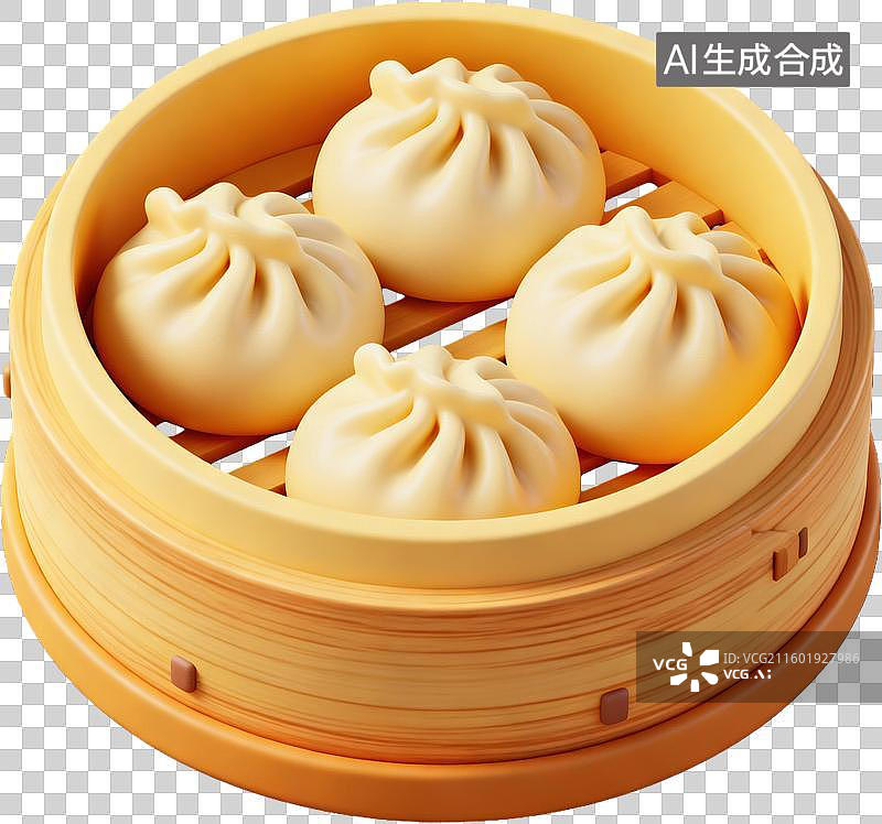 【AI数字艺术】蒸笼里的新鲜包子图片素材