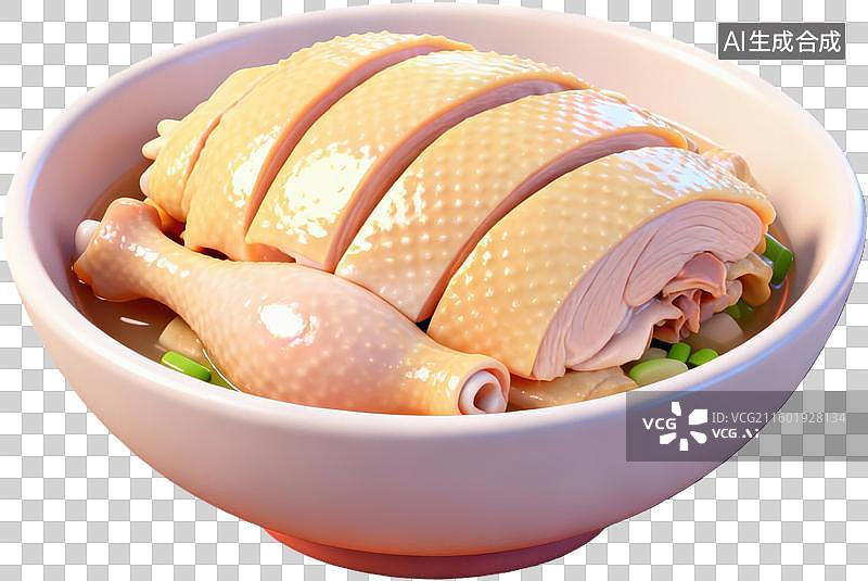 【AI数字艺术】白切鸡传统美食特写图片素材