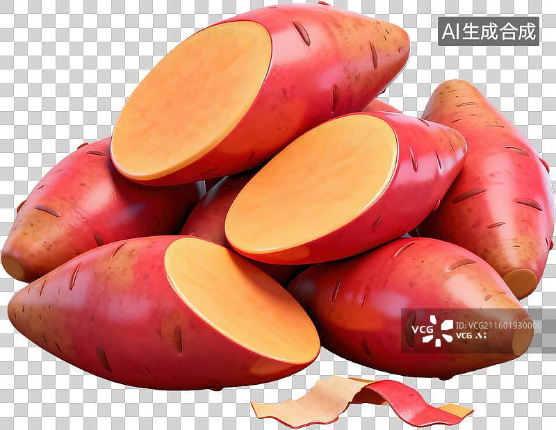【AI数字艺术】新鲜红薯堆叠展示图片素材