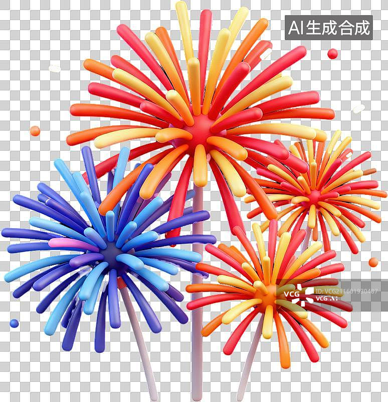 【AI数字艺术】彩色烟花庆祝节日图片素材