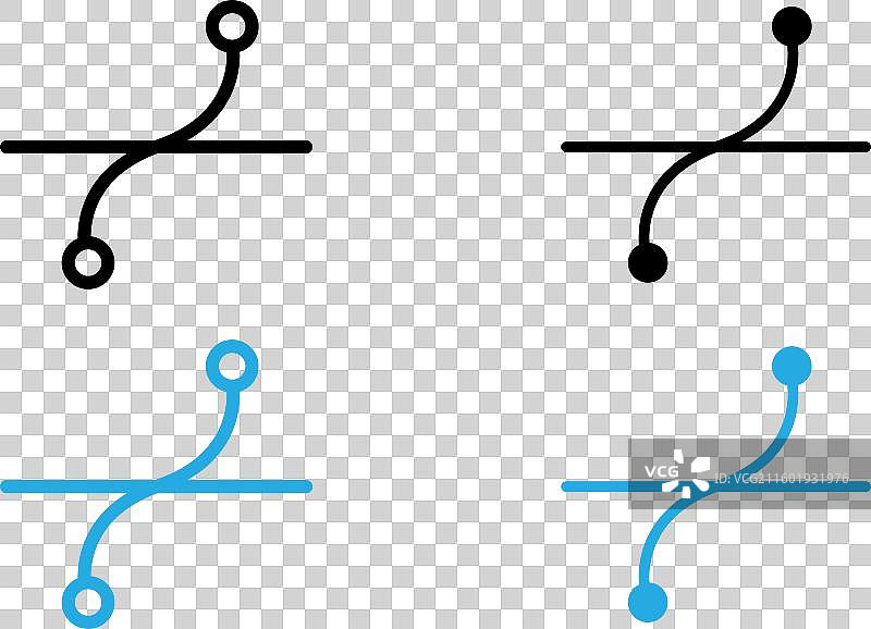 贝塞尔曲线图标，黑白轮廓标志图片素材