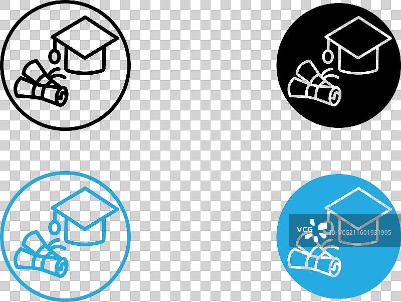 毕业图标黑白轮廓标志图片素材