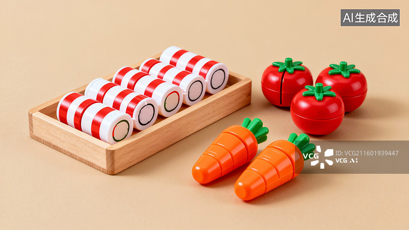 【AI数字艺术】卡通塑料风格的中国传统美食图片素材