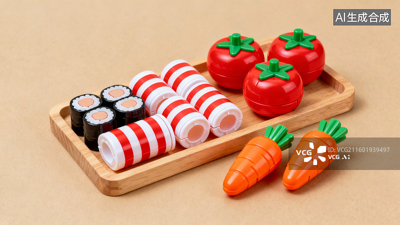 【AI数字艺术】卡通塑料风格的中国传统美食图片素材