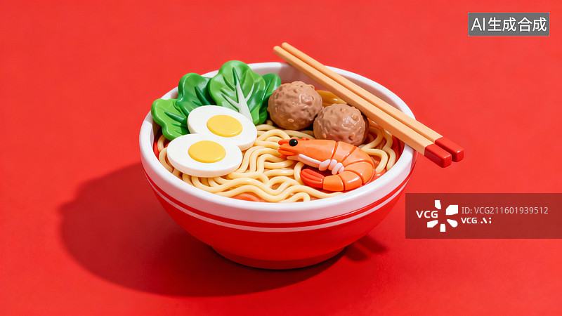 【AI数字艺术】卡通塑料风格的中国传统美食图片素材