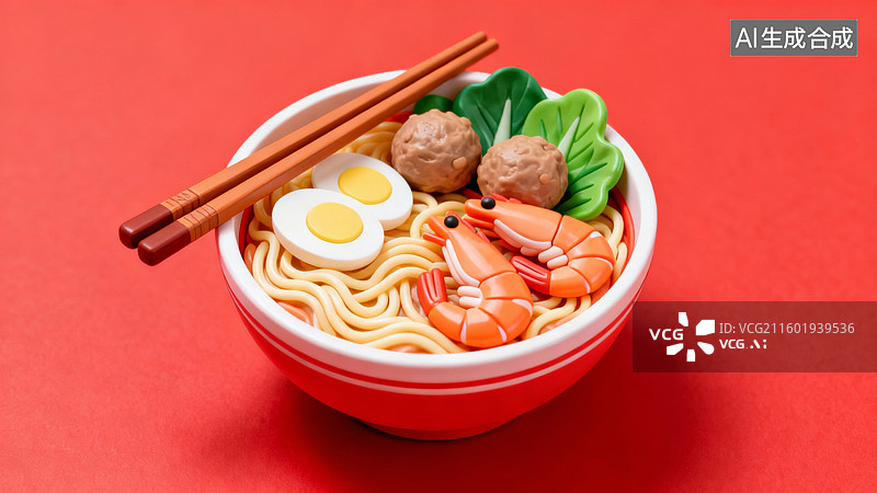 【AI数字艺术】卡通塑料风格的中国传统美食图片素材