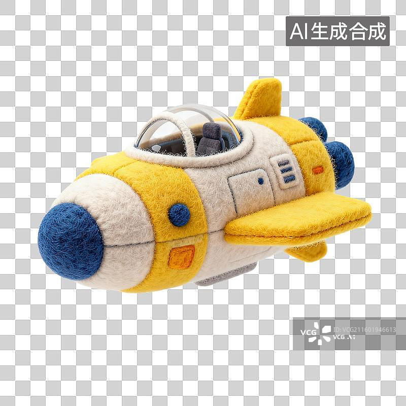【AI数字艺术】彩色毛毡制作的太空舱模型图片素材