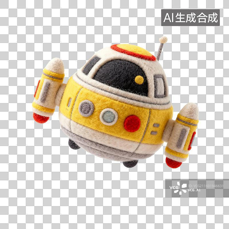 【AI数字艺术】彩色毛毡制作的太空舱模型图片素材