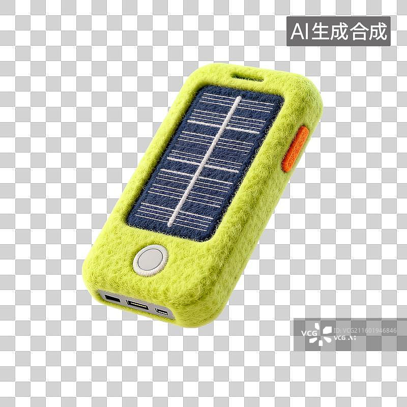 【AI数字艺术】毛毡太阳能移动充电器图片素材