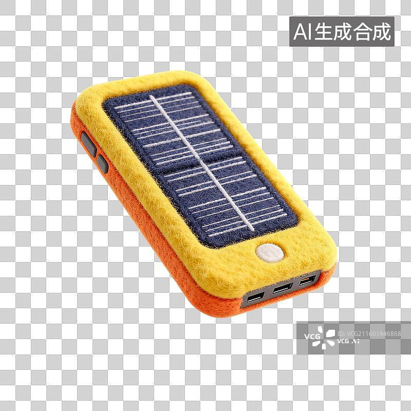【AI数字艺术】毛毡太阳能移动充电器图片素材