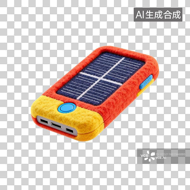 【AI数字艺术】毛毡太阳能移动充电器图片素材