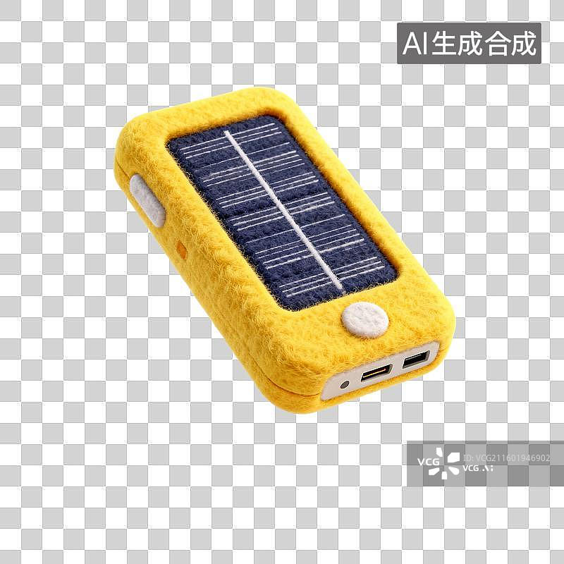 【AI数字艺术】毛毡太阳能移动充电器图片素材