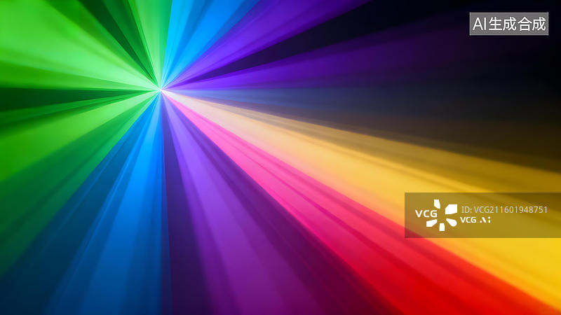 【AI数字艺术】彩色光芒放射图案图片素材
