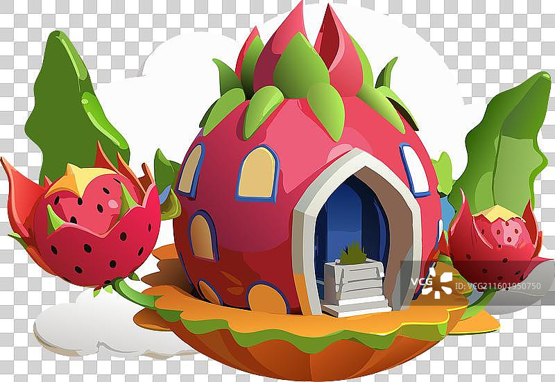 火龙果屋剪影图片素材