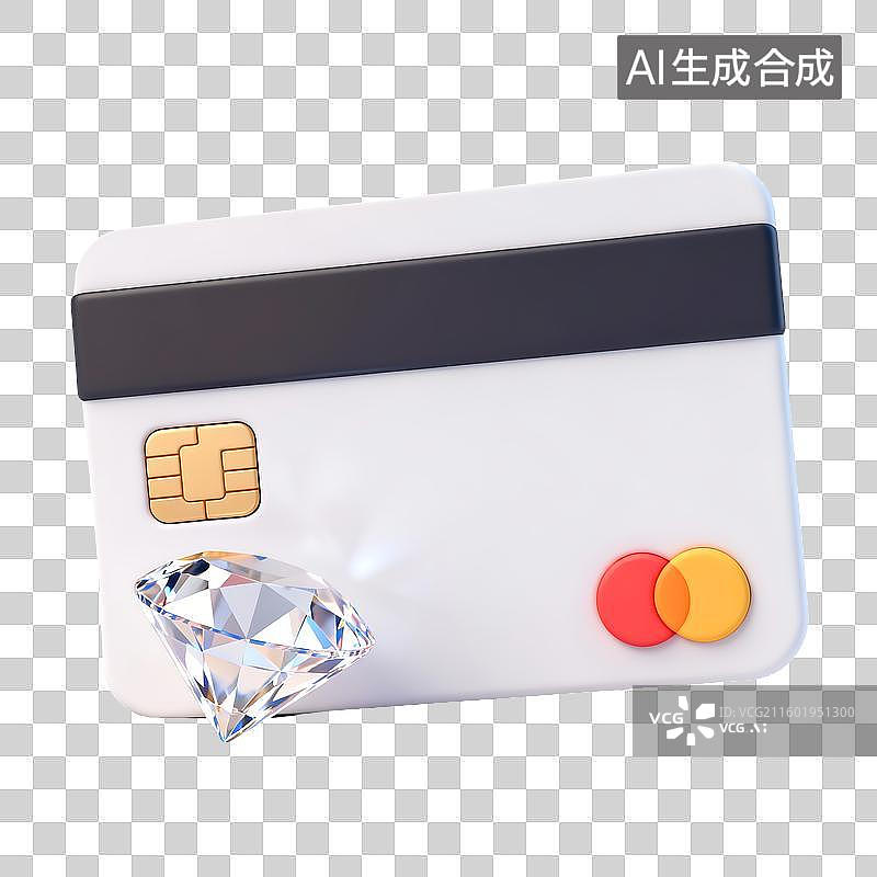 【AI数字艺术】信用卡与钻石的组合展示图片素材