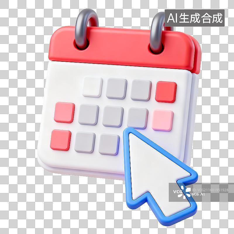【AI数字艺术】日历与鼠标指针图标图片素材