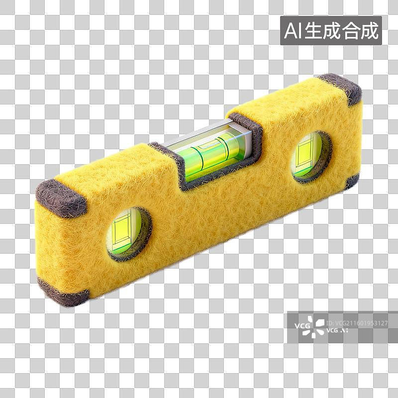 【AI数字艺术】黄色泡沫水平仪图片素材
