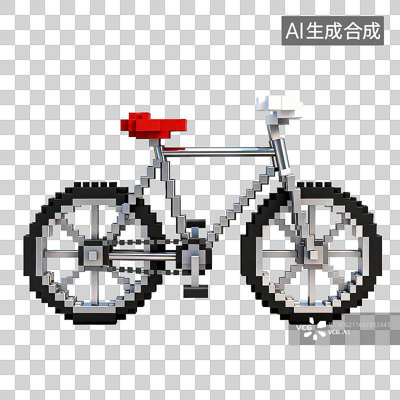 【AI数字艺术】像素风格的自行车图片素材