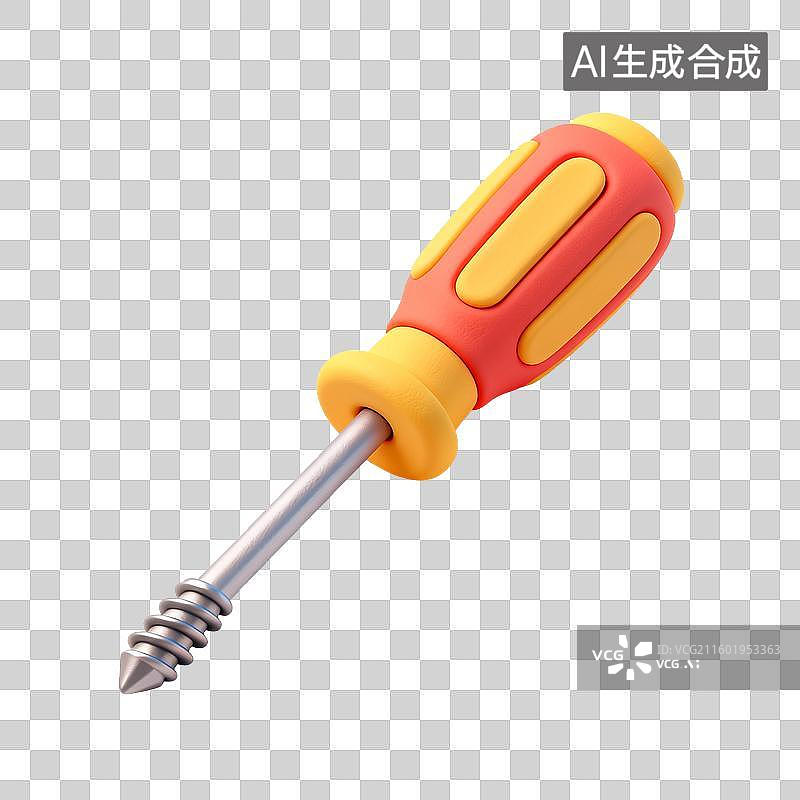 【AI数字艺术】红色和黄色手柄的螺丝刀图片素材