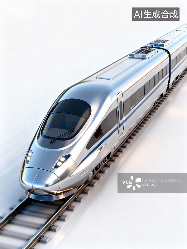 【AI数字艺术】现代化高铁列车特写图片素材