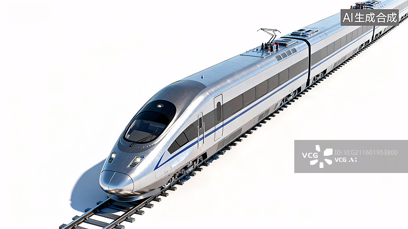 【AI数字艺术】现代化高铁列车特写图片素材