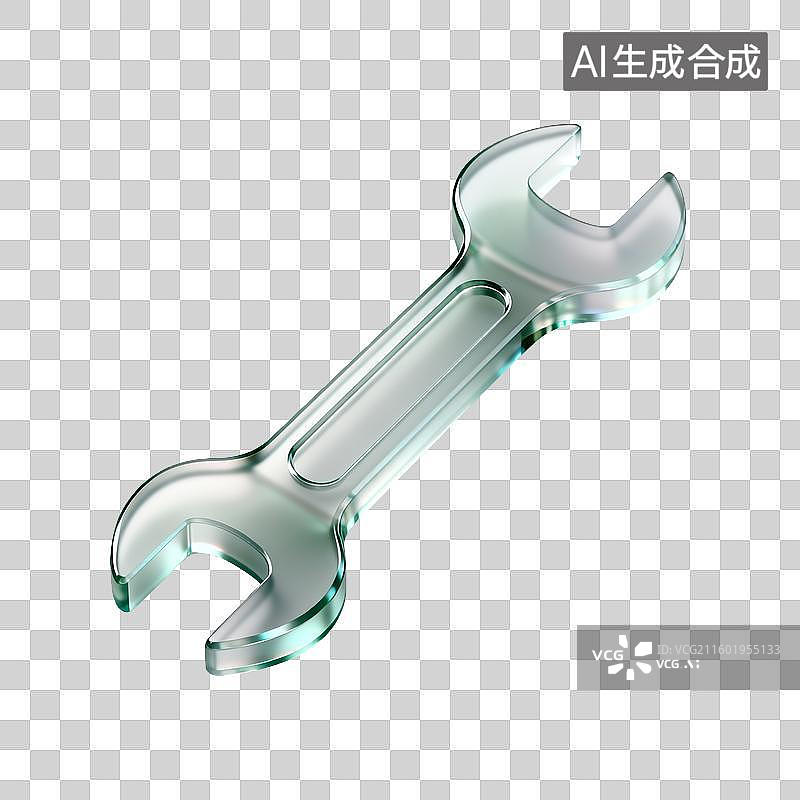 【AI数字艺术】透明扳手工具图片素材
