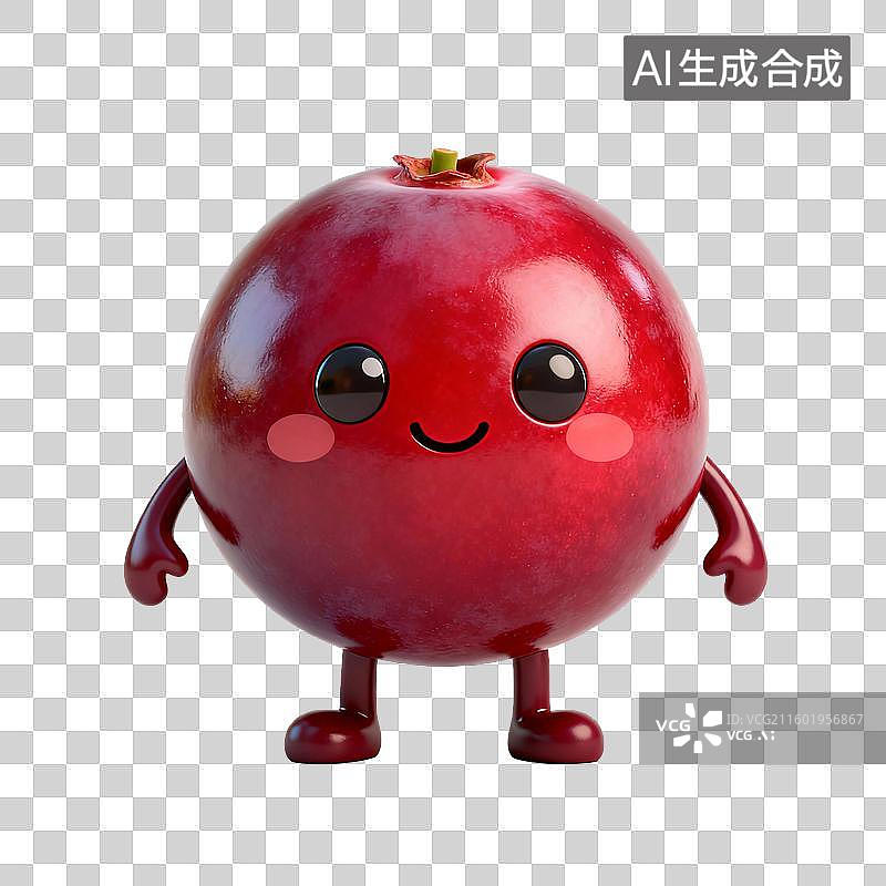 【AI数字艺术】可爱的卡通蔓越莓角色图片素材