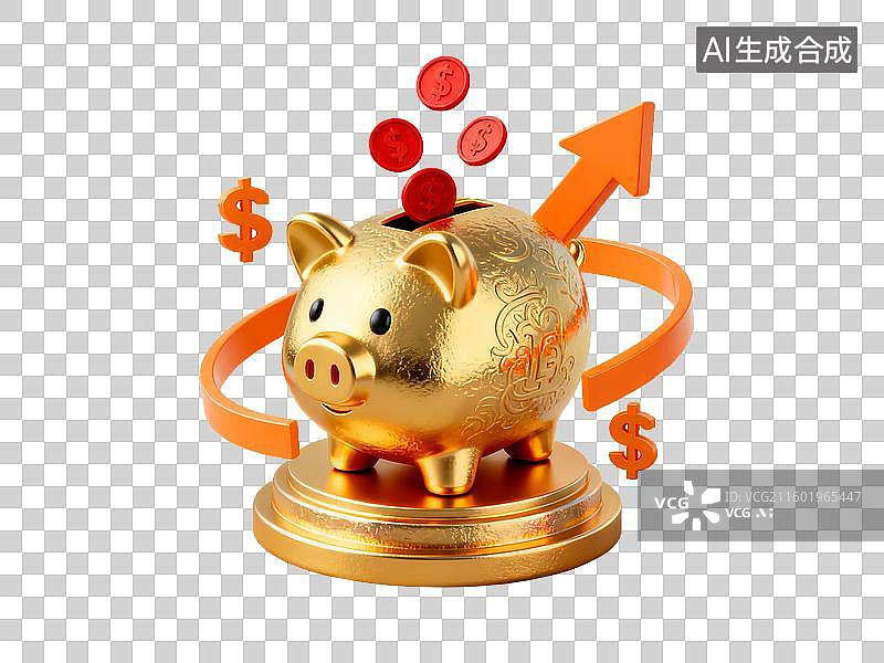 【AI数字艺术】金融理财主题小猪存钱罐免抠设计素材图片素材
