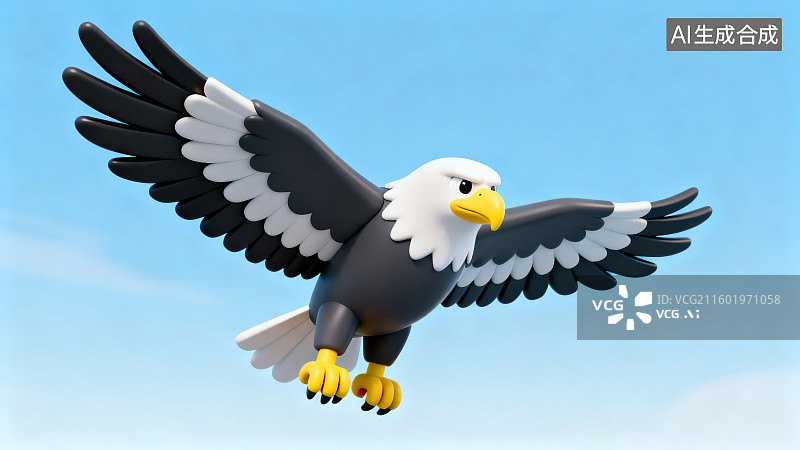 【AI数字艺术】卡通飞翔的老鹰图片素材
