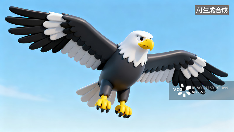 【AI数字艺术】卡通飞翔的老鹰图片素材