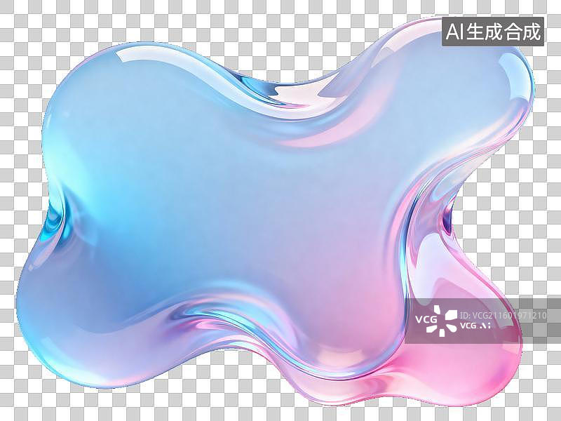 【AI数字艺术】装饰元素 几何形体 流动的彩色透明凝胶图片素材