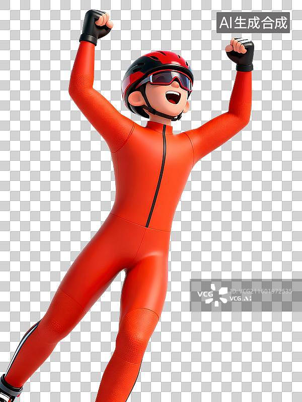 【AI数字艺术】短道速滑运动员人物插画图片素材