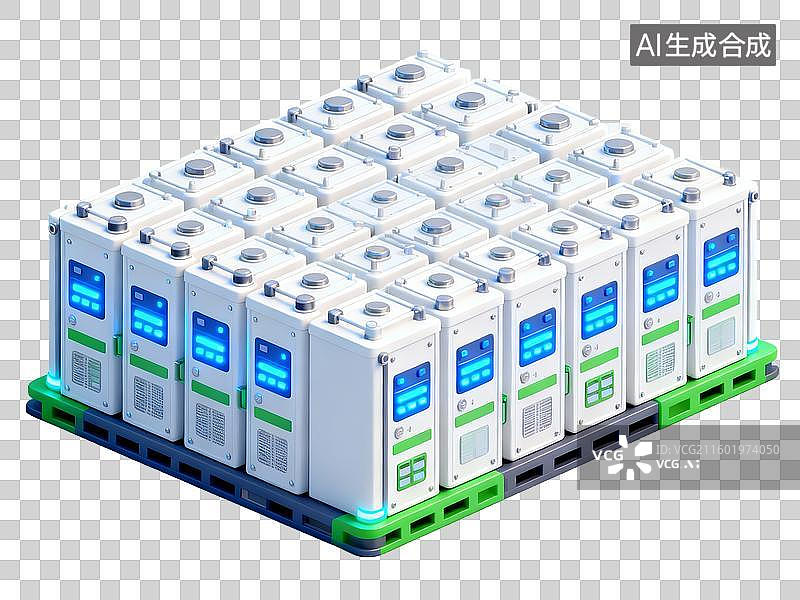 【AI数字艺术】新能源环保储能系统电池设备免抠设计素材图片素材
