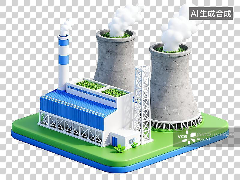 【AI数字艺术】新能源环保现代化发电厂工业设施免抠设计素材图片素材