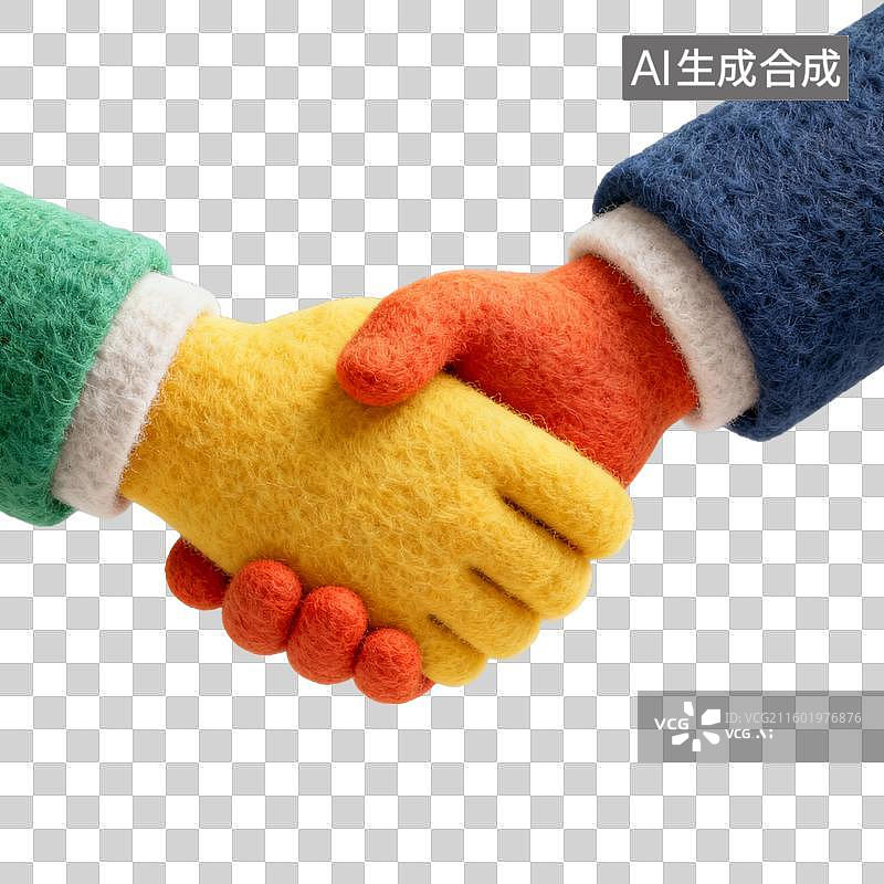 【AI数字艺术】两只手的握手示意合作图片素材