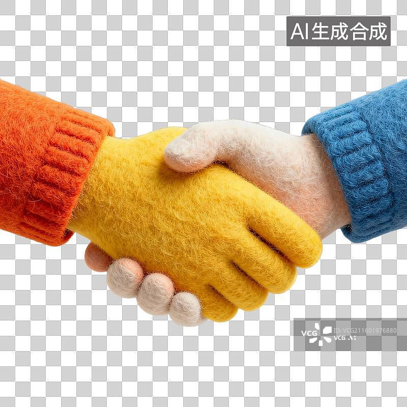【AI数字艺术】两只手的握手示意合作图片素材