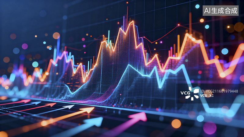 【AI数字艺术】金融市场股票价格趋势分析图片素材