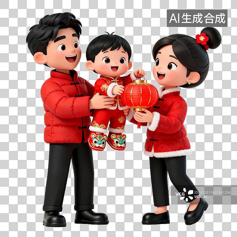 【AI数字艺术】一家人三个人图片素材