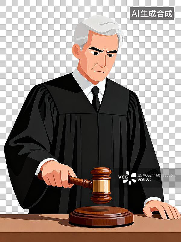 【AI数字艺术】身穿黑色法袍的法官图片素材