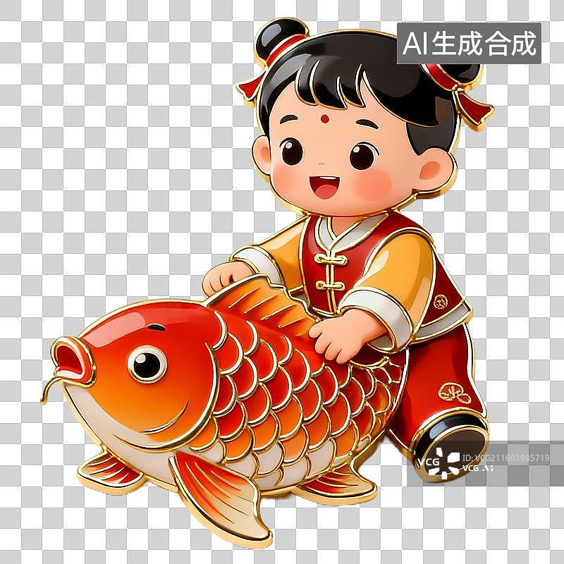 【AI数字艺术】中国节日年俗春节卡通3D立体设计素材免扣元素图片素材