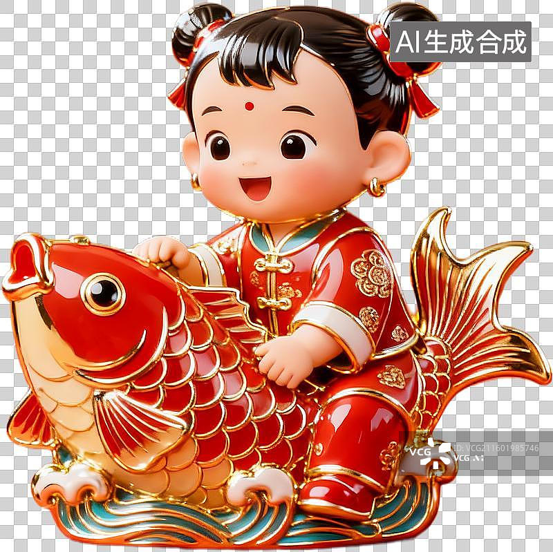 【AI数字艺术】中国节日年俗春节卡通3D立体设计素材免扣元素图片素材