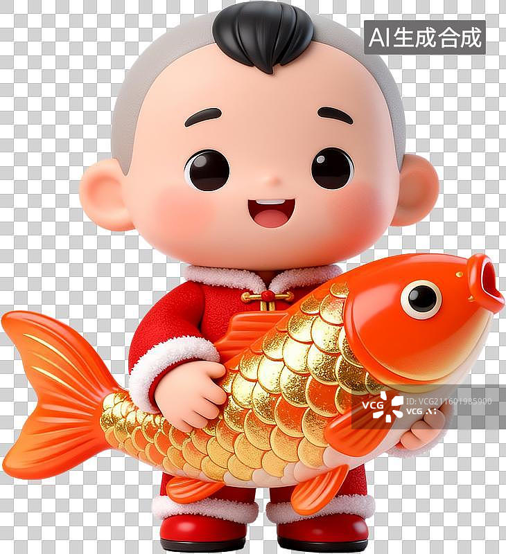 【AI数字艺术】中国节日年俗春节卡通3D立体设计素材免扣元素图片素材