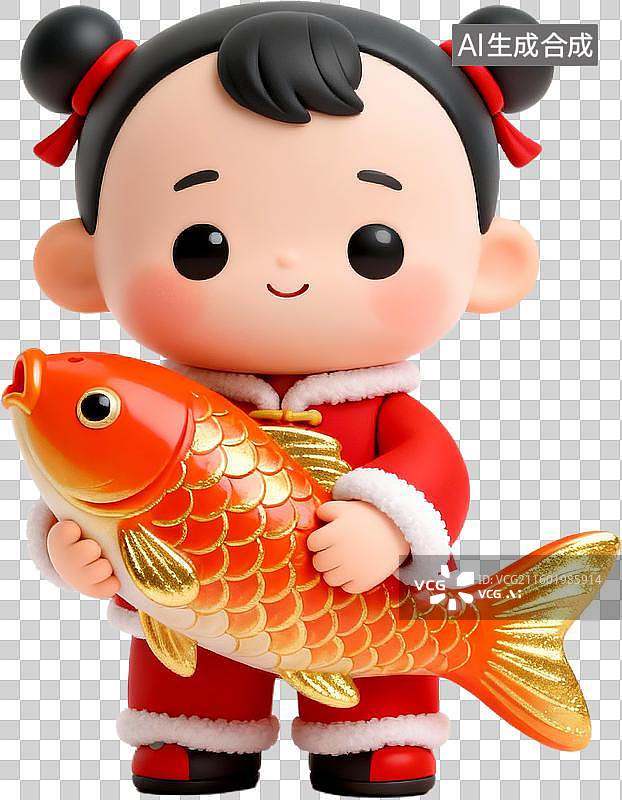 【AI数字艺术】中国节日年俗春节卡通3D立体设计素材免扣元素图片素材