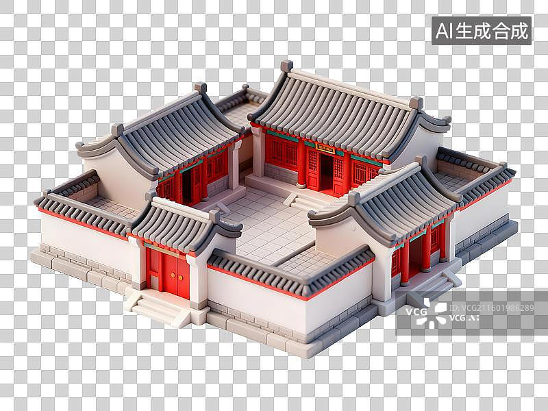 【AI数字艺术】传统中式四合院建筑图片素材