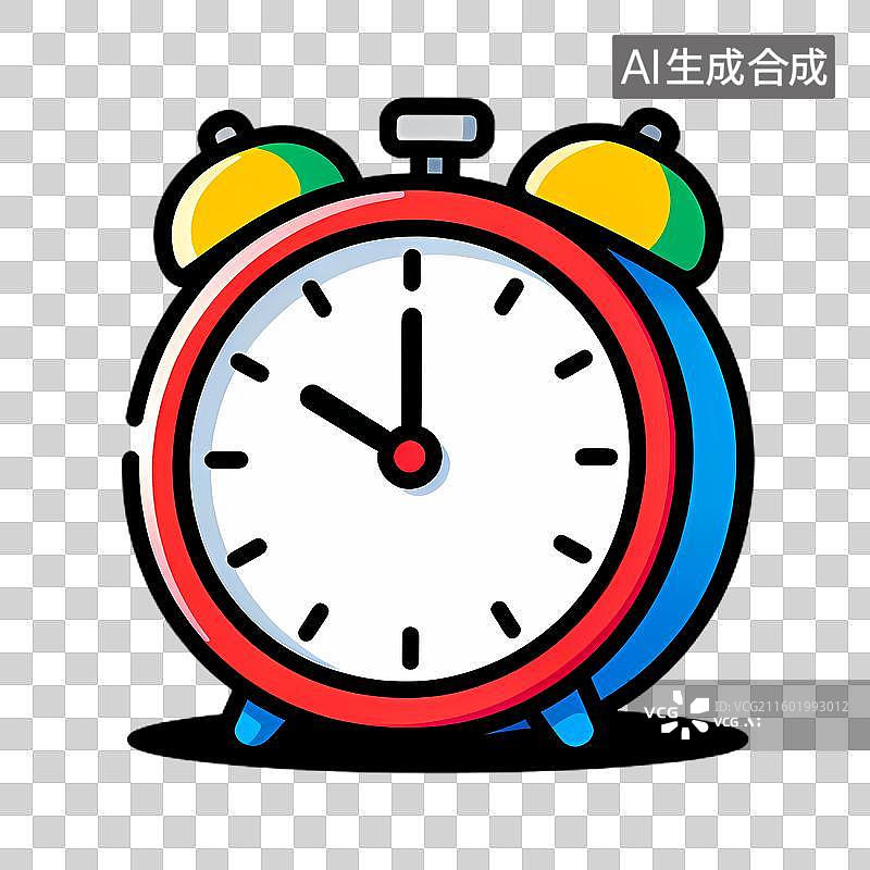 【AI数字艺术】色彩鲜艳的卡通闹钟图片素材