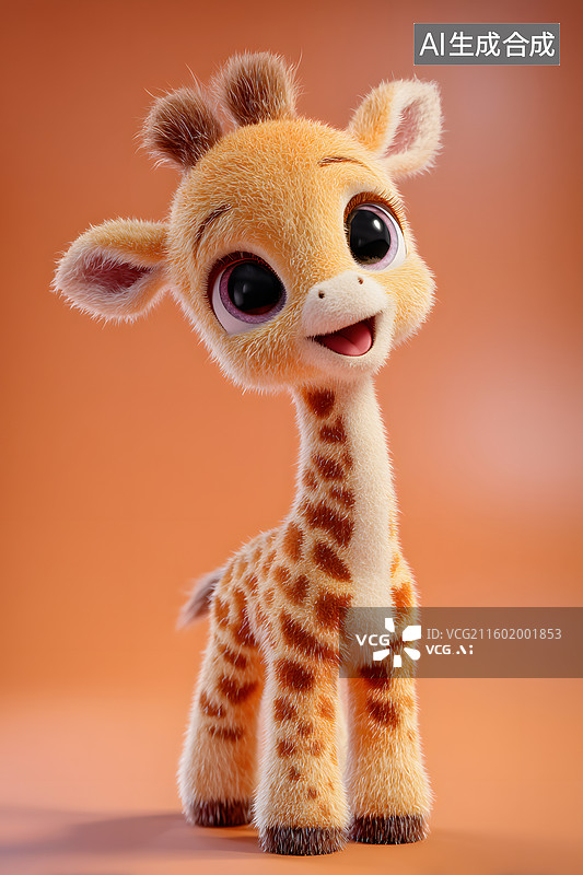 【AI数字艺术】卡通可爱小长颈鹿图片素材