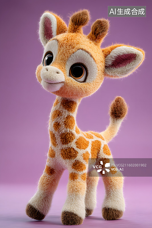 【AI数字艺术】卡通可爱小长颈鹿图片素材