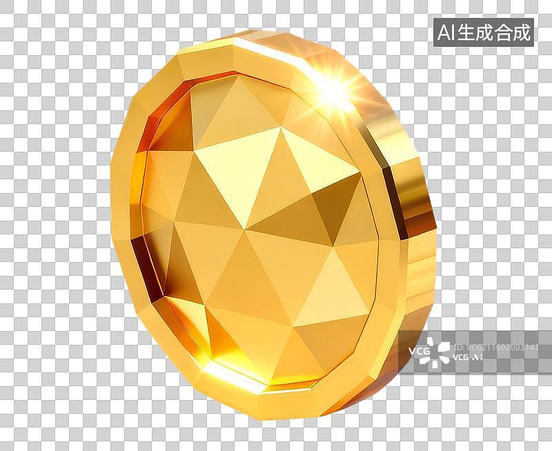 【AI数字艺术】金融主题插画 免抠元素 立起来的发光的金币图片素材